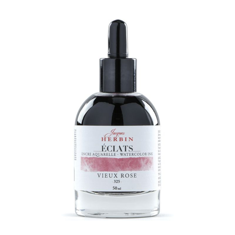 Jacques Herbin akvarelový inkoust (50ml) starorůžová