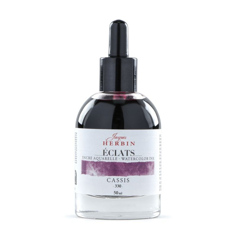 Jacques Herbin akvarelový inkoust (50ml) černý rybíz fialová