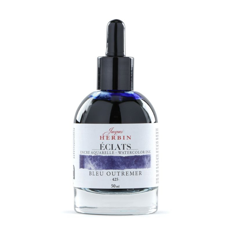 Jacques Herbin akvarelový inkoust (50ml) ultramarín modrá