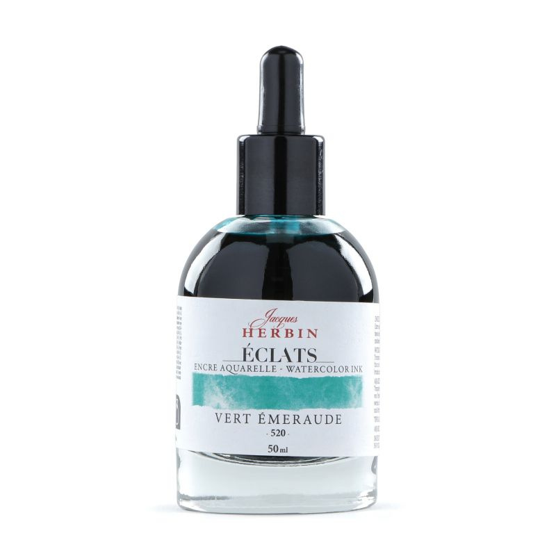 Jacques Herbin akvarelový inkoust (50ml) smaragdově zelená