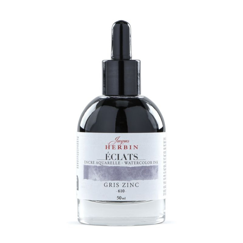 Jacques Herbin akvarelový inkoust (50ml) zinková šedá