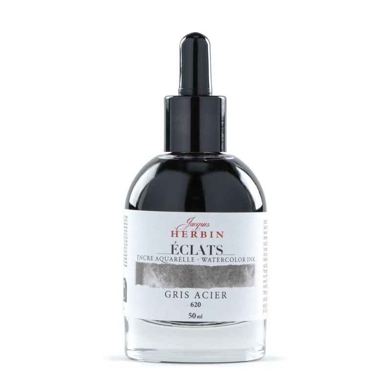 Jacques Herbin akvarelový inkoust (50ml) ocelová šedá