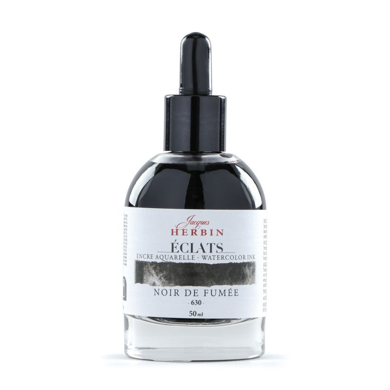 Jacques Herbin akvarelový inkoust (50ml) kouřová černá