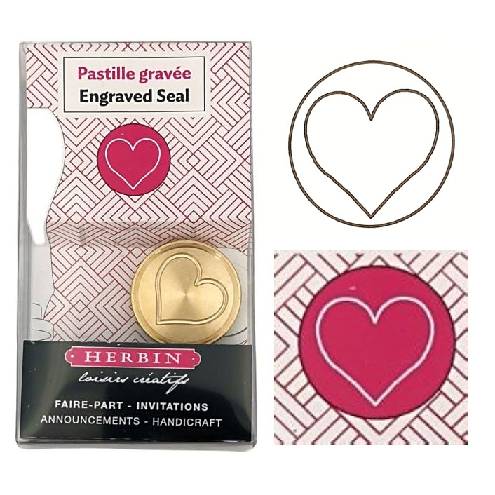 Pečetidlo mosazné průměr 24mm srdce