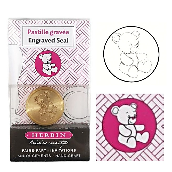 Pečetidlo mosazné průměr 24mm medvídek