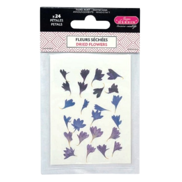 Sušené lisované květiny (24ks) fialové