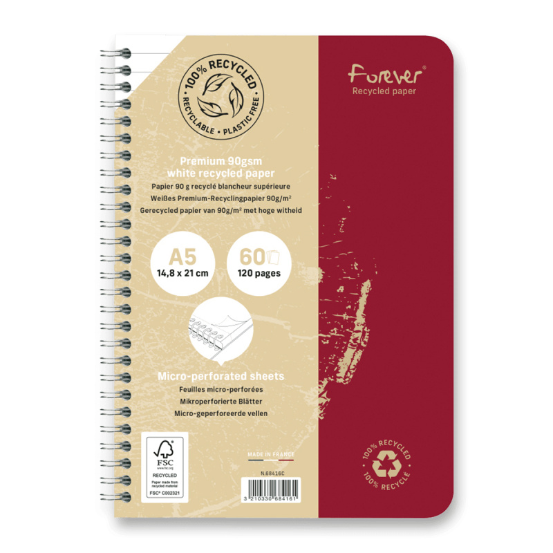 Kroužkový zápisník Forever - A5, linkovaný, 60 listů