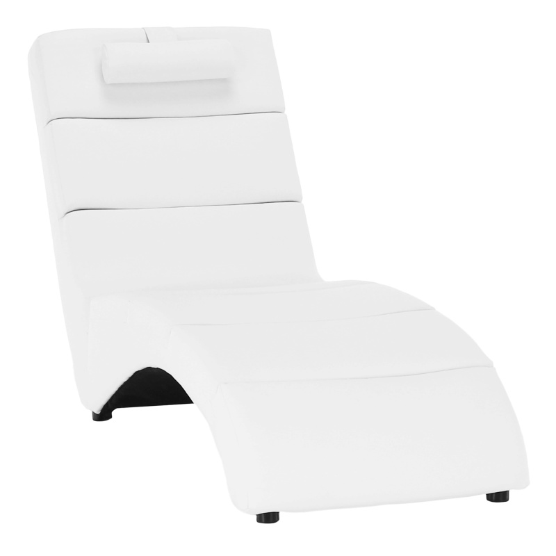 Relaxační křeslo, ekokůže bílá, LONG