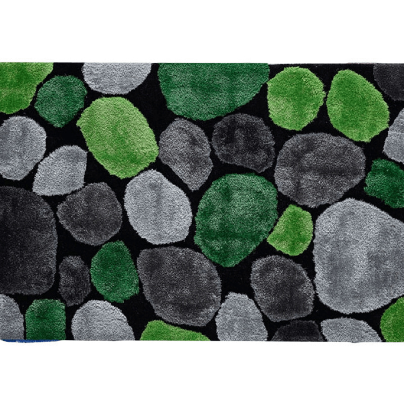 Koberec, zelená/šedá/černá, 70x210, PEBBLE TYP 1