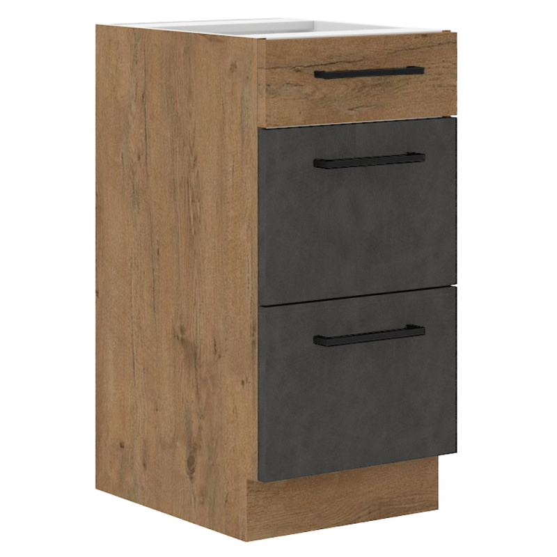 Spodní skříňka, šedá matná / dub lancelot, VEGA 40 D 3S BB