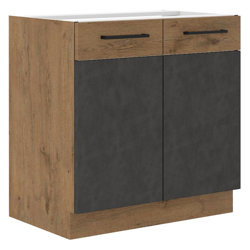 Spodní skříňka, šedá matná / dub lancelot, VEGA 80 D 2F BB