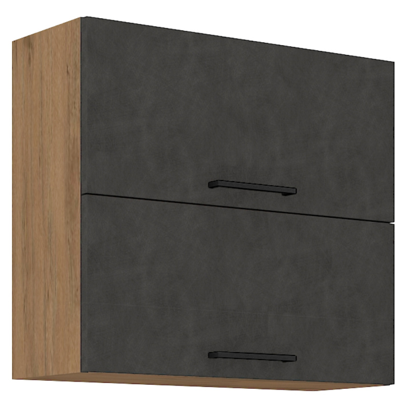 Horní skříňka, dub lancelot / šedá matná, VEGA 80 GU-72 2F