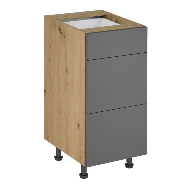 Spodní skříňka, dub artisan/šedý mat, LANGEN D40S3 P