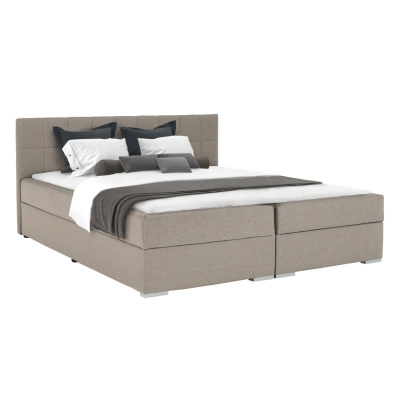 Boxspringová postel 160x200, šedohnědá TAUPE, FERATA  TV KOMFORT