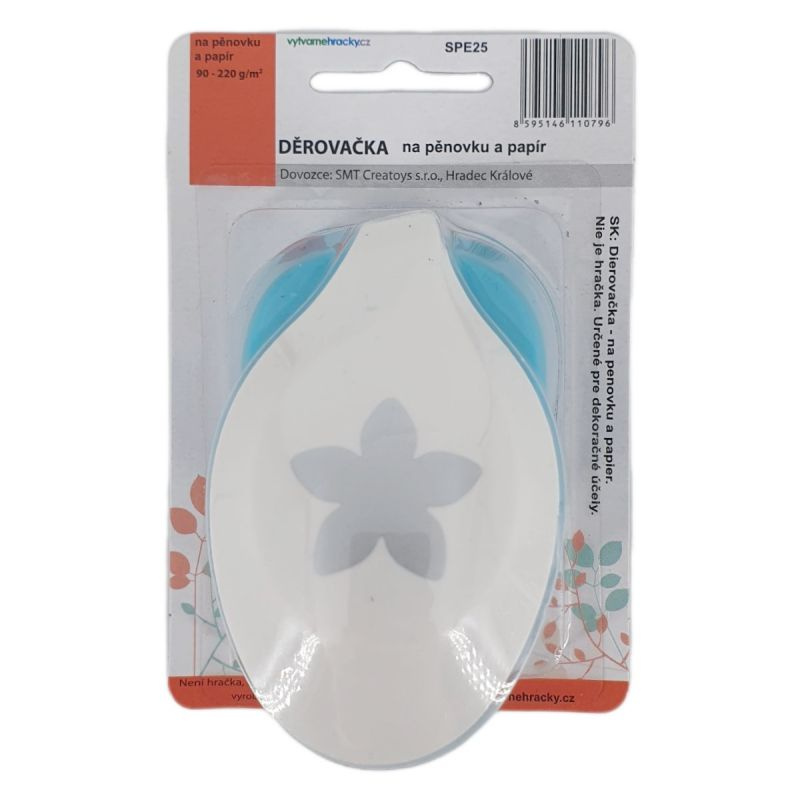 Raznice na papír a pěnovku kytka pětilistá 2,5cm