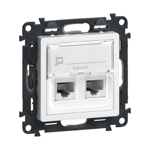 Zásuvka datová Legrand Valena Life CAT5e 2× RJ45 popisové pole bílá