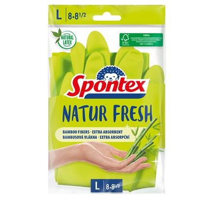 Spontex Natur Fresh - úklidové rukavice - velikost L, 1 pár