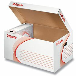 Archivační kontejner Esselte s víkem - velká, 55,0 x 25,5 x 36,5 cm, bílá