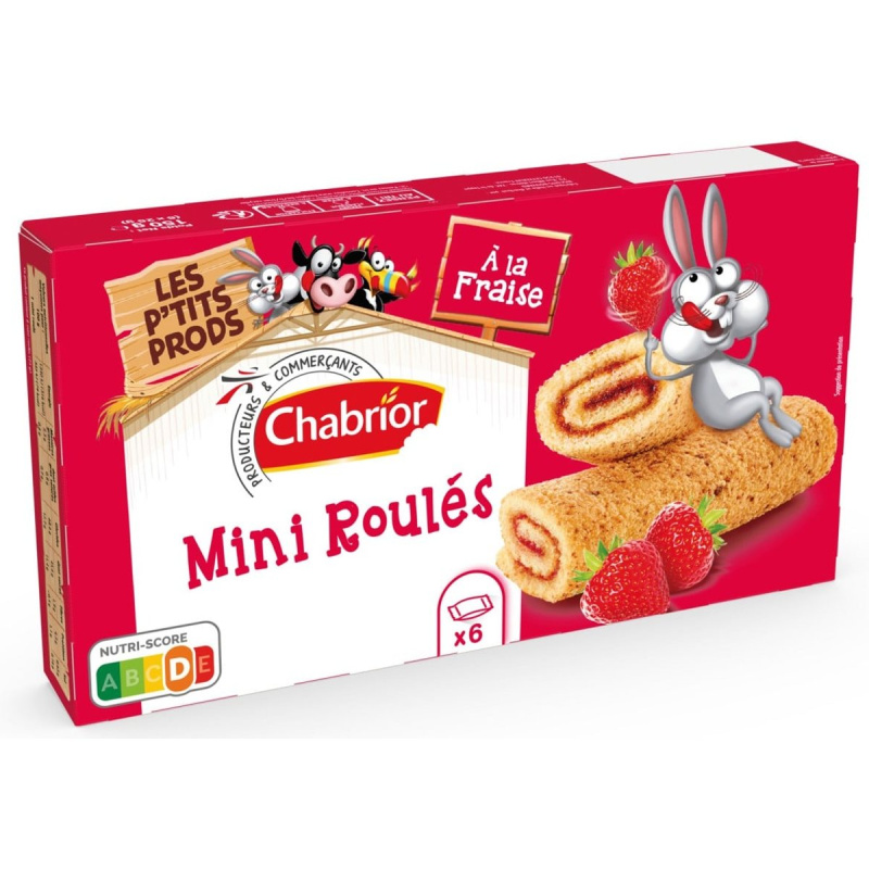 Chabrior Mini piškotové roládky s jahodovou náplní