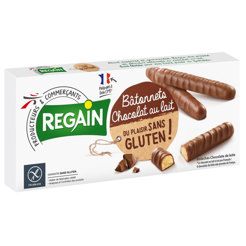 Regain Bezlepkové sušenky v mléčné čokoládě