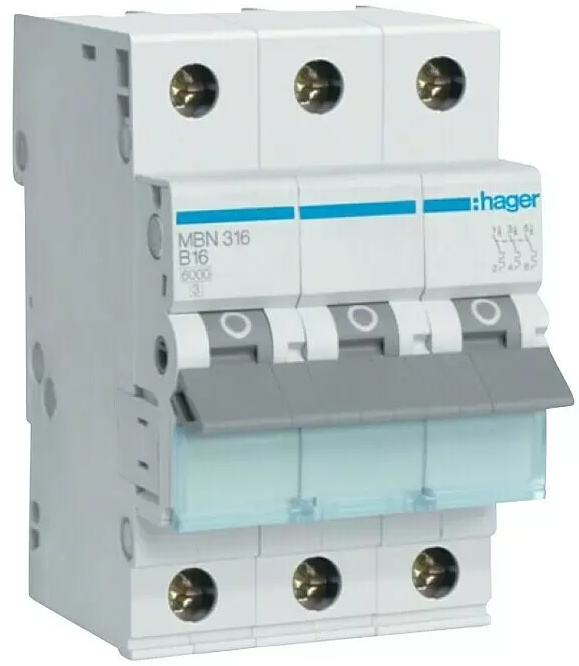Jistič Hager MBN316 6 kA B 16 A