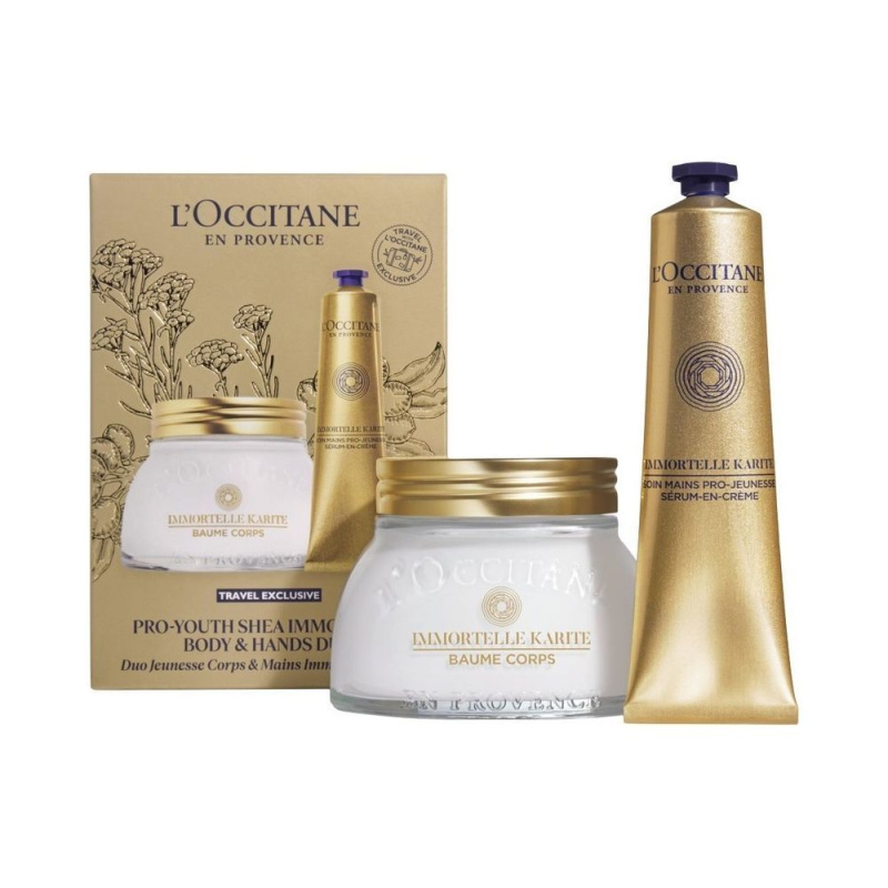 L'Occitane en Provence Dárková sada Pro-Youth Shea Immortelle Body & Hands Duo