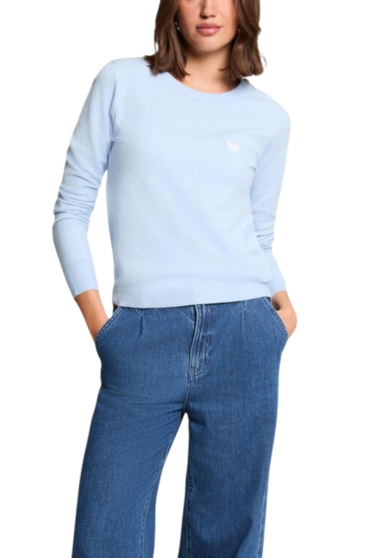 Světle modrý basic svetr Morgan De Toi