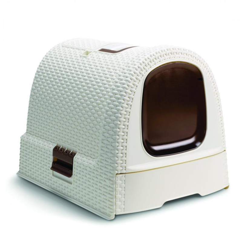 Curver WC kočka kryté domek Rattan 39x39x51cm mocha 1 ks