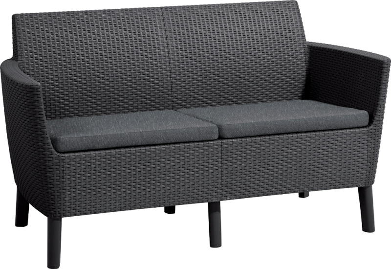 Dvoumístná zahradní pohovka KETER Salemo 2 Seater Sofa - 133 x 67 x 76 cm - Graphite/cool grey