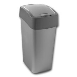 Flipbin - plastový odpadkový koš - 45 l, šedý