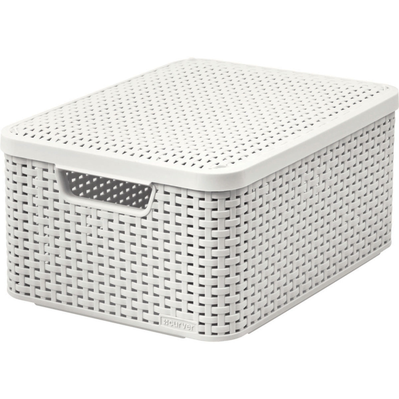 Curver Úložný box Rattan Style2 s víkem M 1 ks krémový