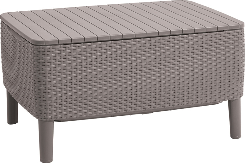 Stůl / úložný box KETER Salemo - 76 x 56 x 42 cm - cappuccino