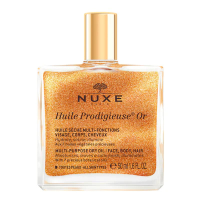 Nuxe Huile Prodigieuse Or multifunkční suchý olej se třpytkami na obličej, tělo a vlasy 50 ml