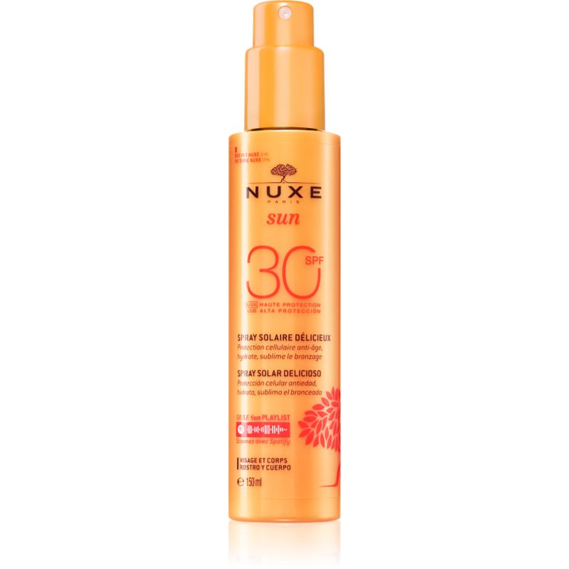 Nuxe Sun Delicious Solar Spray sprej na opalování na obličej a tělo SPF 30 150 ml