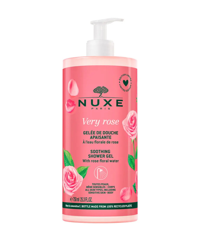 Nuxe Very Rose Soothing Shower Gel sprchový gel s vůní růží 750 ml