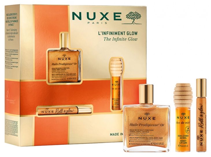 Nuxe The Infinite Glow Set dárková sada na obličej, tělo a vlasy