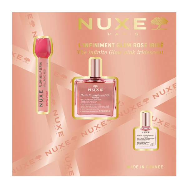 Nuxe The Infinite Glow In Pink dárková sada na obličej, tělo a vlasy