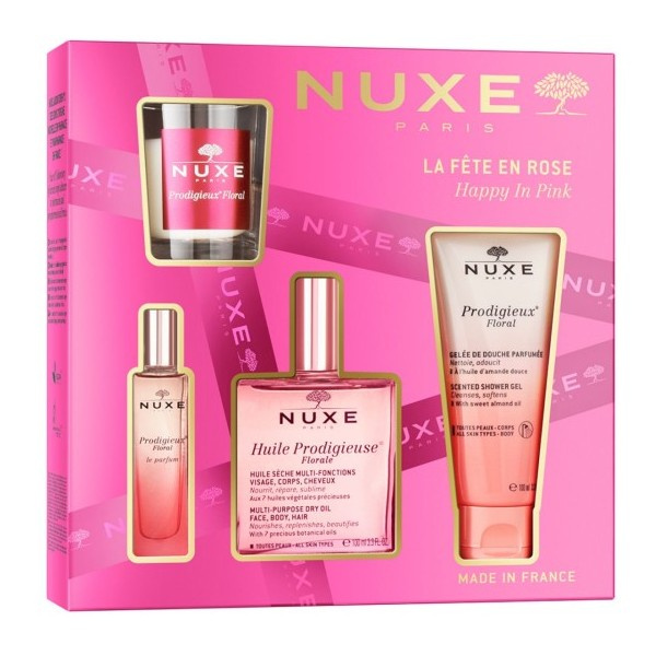 Nuxe Happy In Pink Set dárková sada na obličej, tělo a vlasy pro ženy