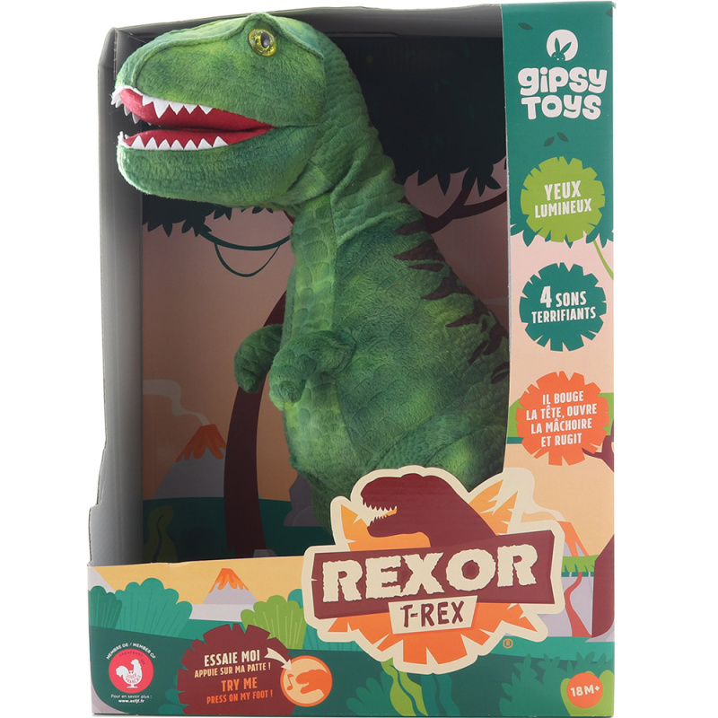 Plyš T-Rex zvukový 38 cm zelený