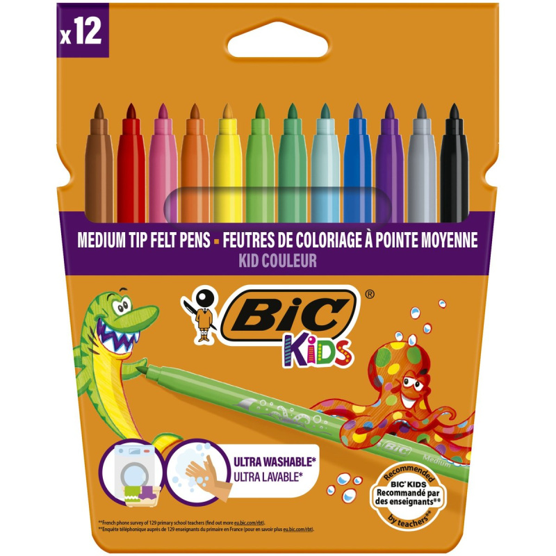 Dětské fixy Bic - sada 12 barev
