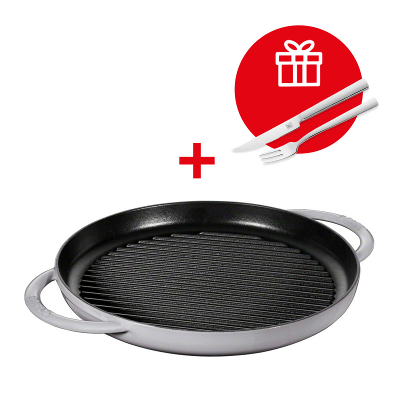 Staub Litinový gril 22 cm, grafitově šedá 12012218