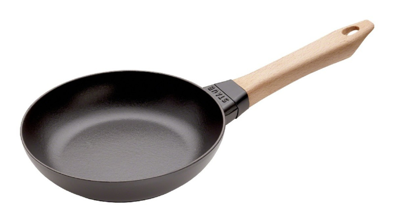 Staub Litinová pánev, dřevěná rukojeť, Ø 20 cm, černá 12242023