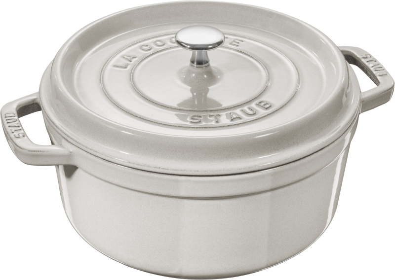 Staub Litinový hrnec s poklicí Cocotte, bílý lanýž, 26 cm / 5,2 l 11026107