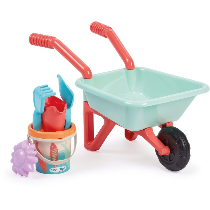 Ecoiffier Kolečko s konvičkou, kyblíčkem a příslušenstvím