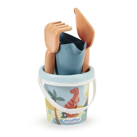 Ecoiffier Kyblíček Dinosaurus s konvičkou a příslušenstvím, 13 cm