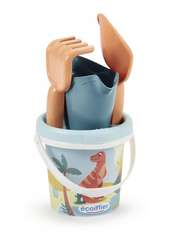 Ecoiffier Kyblíček Dinosaurus s konvičkou a příslušenstvím, 13 cm