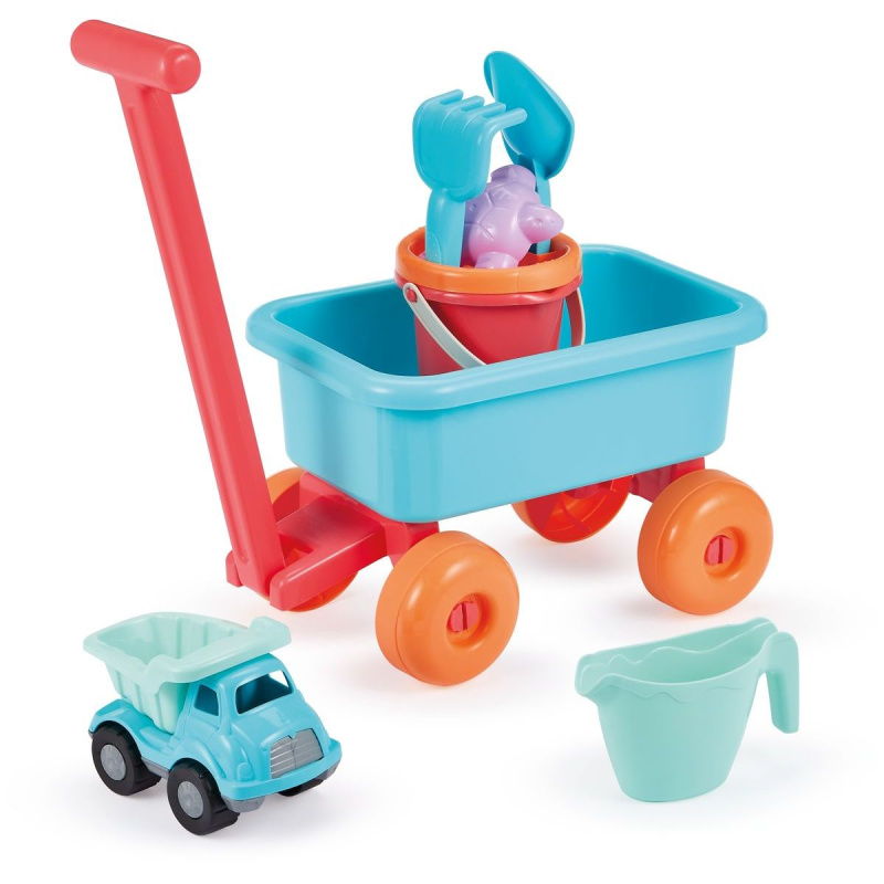 Ecoiffier Vozík s konvičkou a setem na písek
