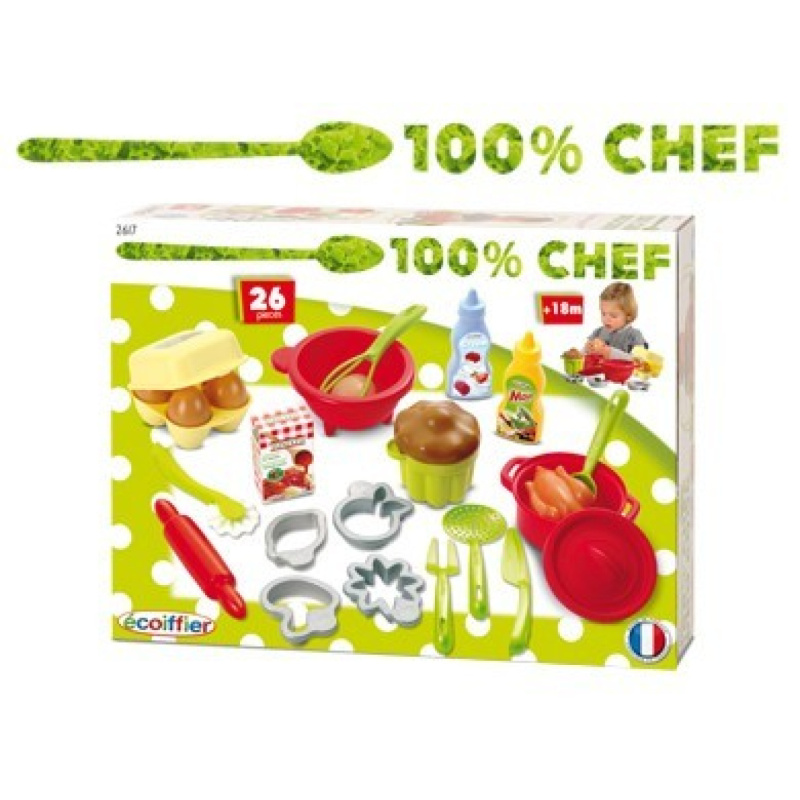 Ecoiffier velká sada kuchyňského příslušenství, 26 dílů