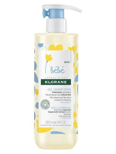 Klorane Bébé Calendula jemný mycí gel pro děti od narození s pumpičkou 500 ml