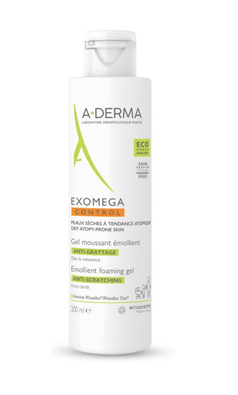 A-DERMA Exomega Control Zvláčňující pěnivý gel 200 ml